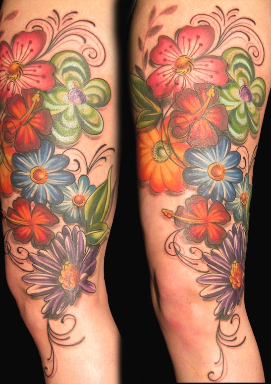 Marie's Huge Flower Cover up Tattoo by Kristel Oreto TattooNOW